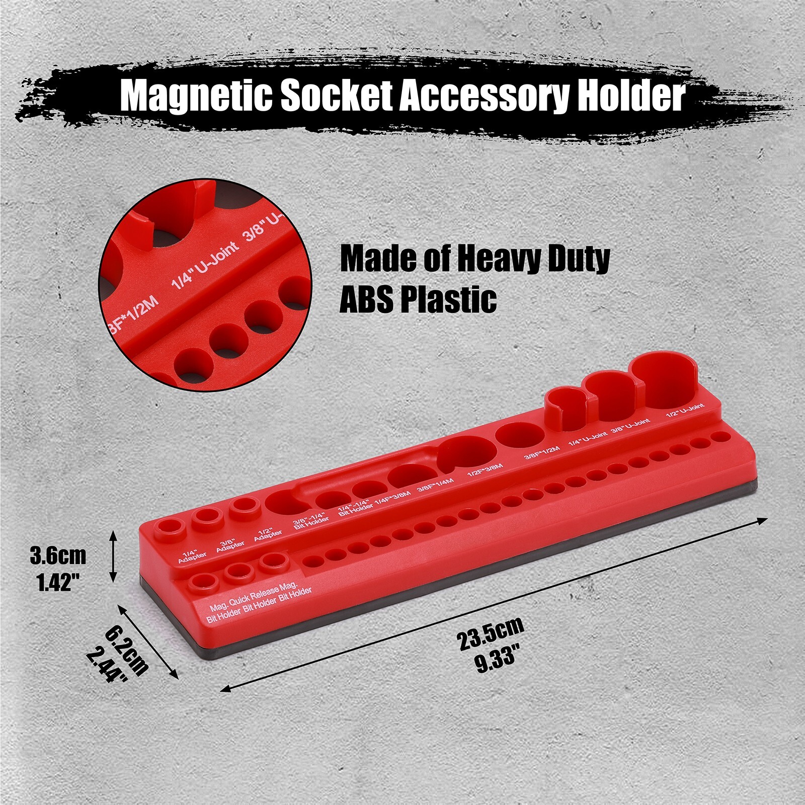 35-Piece Magnetic Socket Accessory Holder, Tool Organizer Tray, Bit Holder