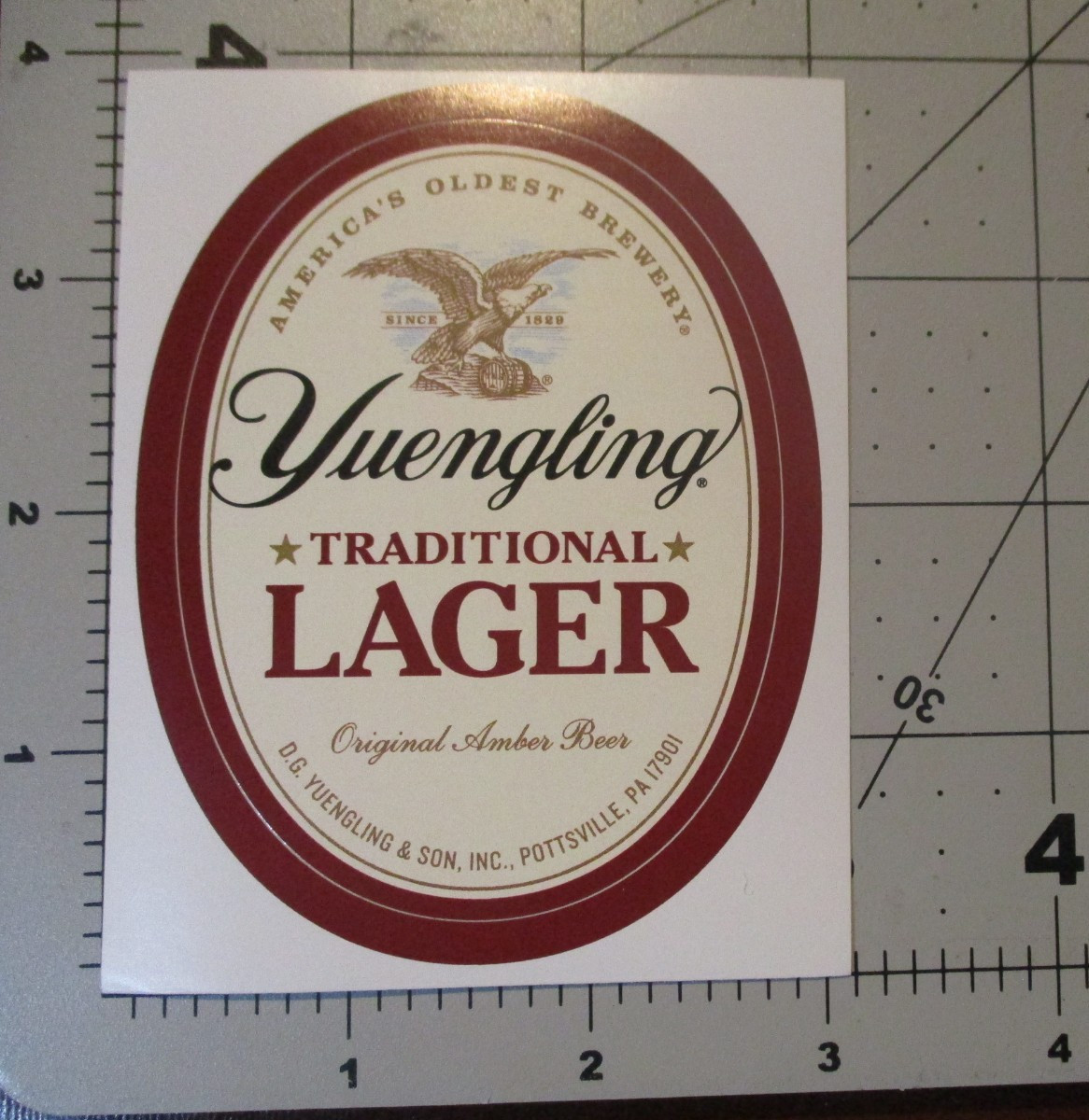 YUENGLING BREWERY pennsylvania lager oval 4" STICKER decal craft beer brewing E