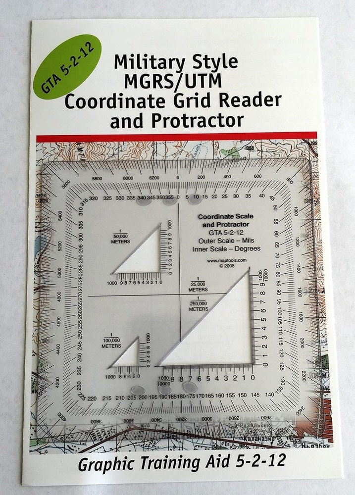 Professional Military Coordinate Scale & Protractor - Enhanced Thickness Design