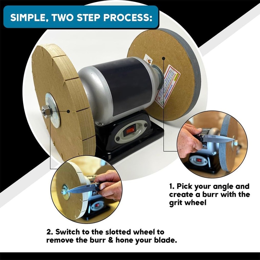 8" Blade Sharpening Kit for 6" Bench Grinder, US Made