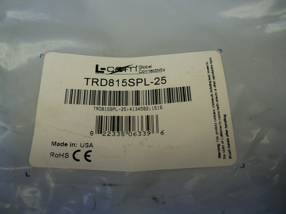 Ethernet Cable Cat 5e 25' RJ45 Plenum Cable L-Com TRD815SPL-25