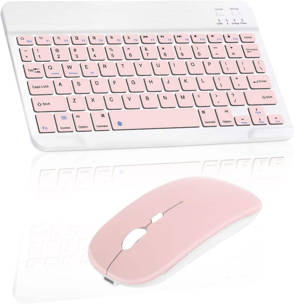 Wireless Rechargeable Bluetooth Keyboard and Mouse Combo Ultra Slim Full-Size