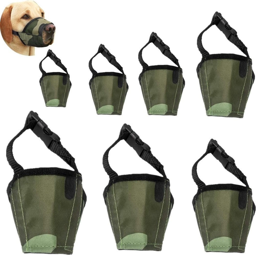 Dog Muzzles Suit 7PCS Dog Muzzles Adjustable Quick Fit pet Muzzle Prevent from