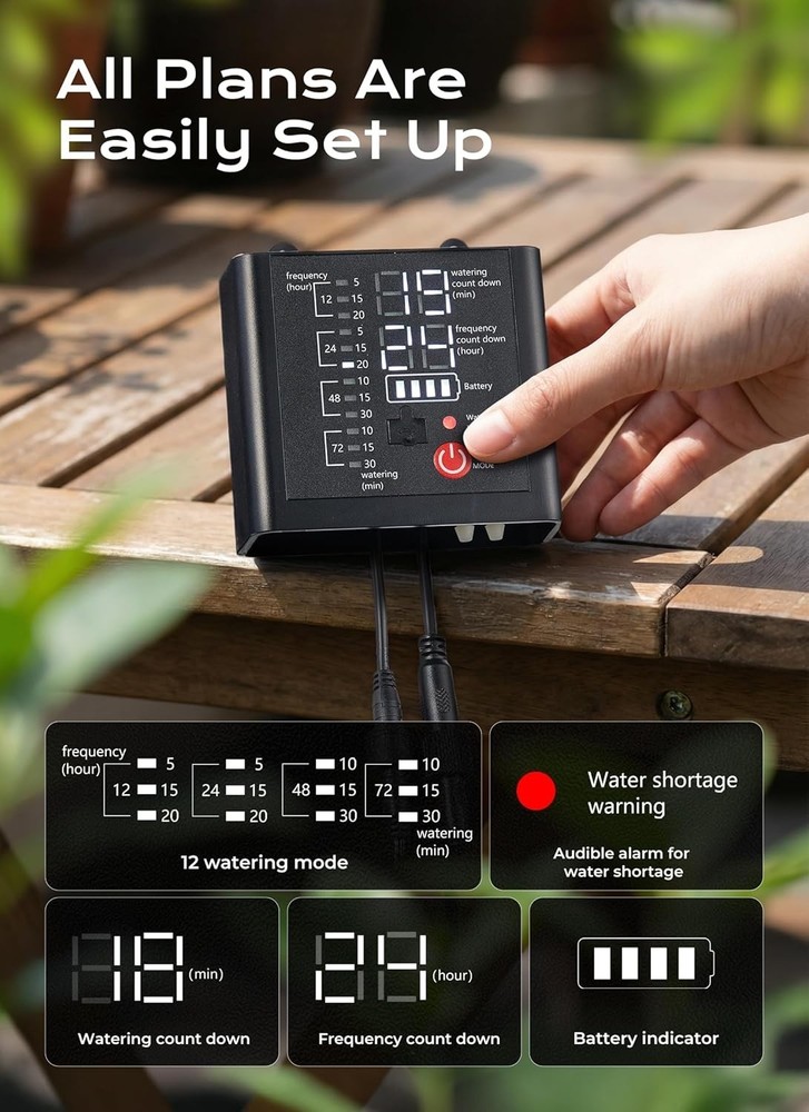 Complete Solar Garden Watering Kit – 49FT Adjustable Drip Irrigation System