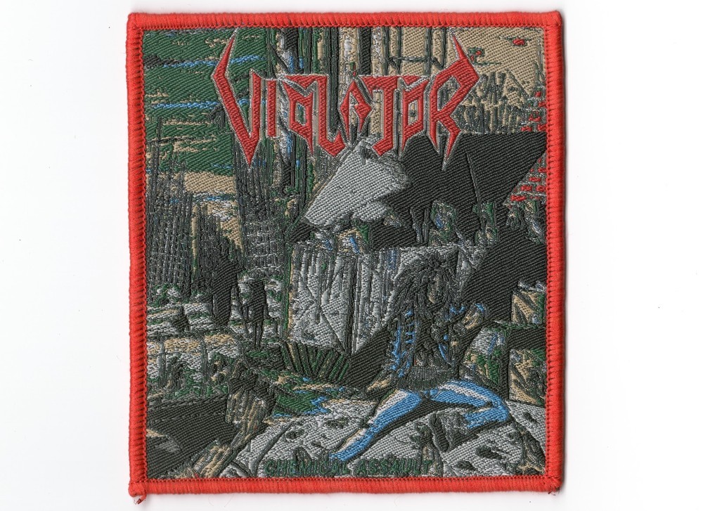 VIOLATOR, CHEMICAL ASSAULT ,SEW ON RED BORDER WOVEN PATCH