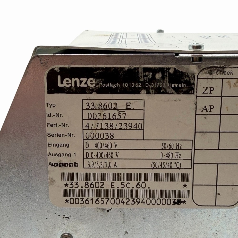 Lenze 8600 33.8602 E Variable Frequency Drive