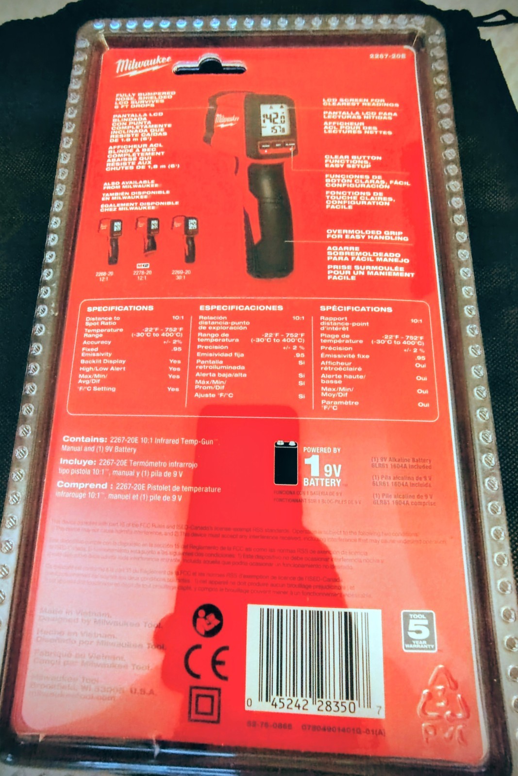 Milwaukee 2267-20E 10:1 Infrared Temp-Gun NEW