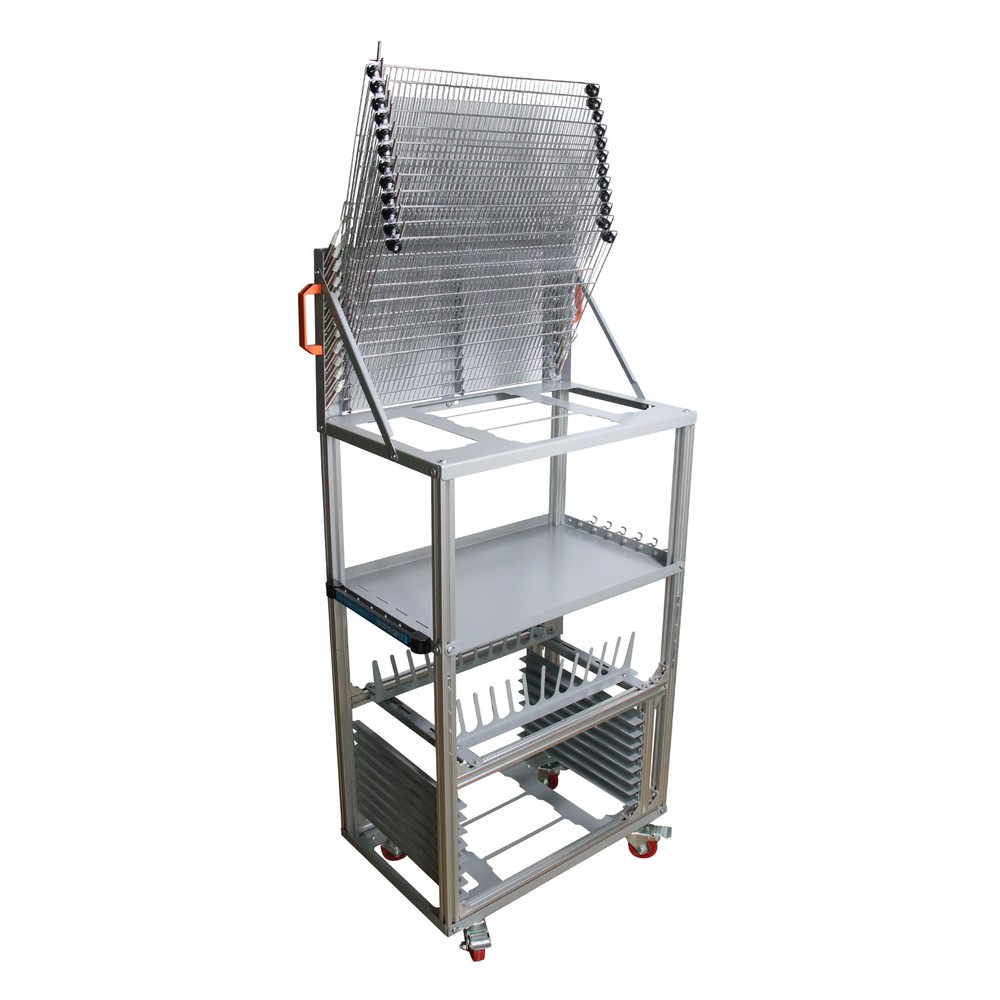 5-in-1 Floor-standing Screen Printing Tool & Material Combination Rack 4 Layers