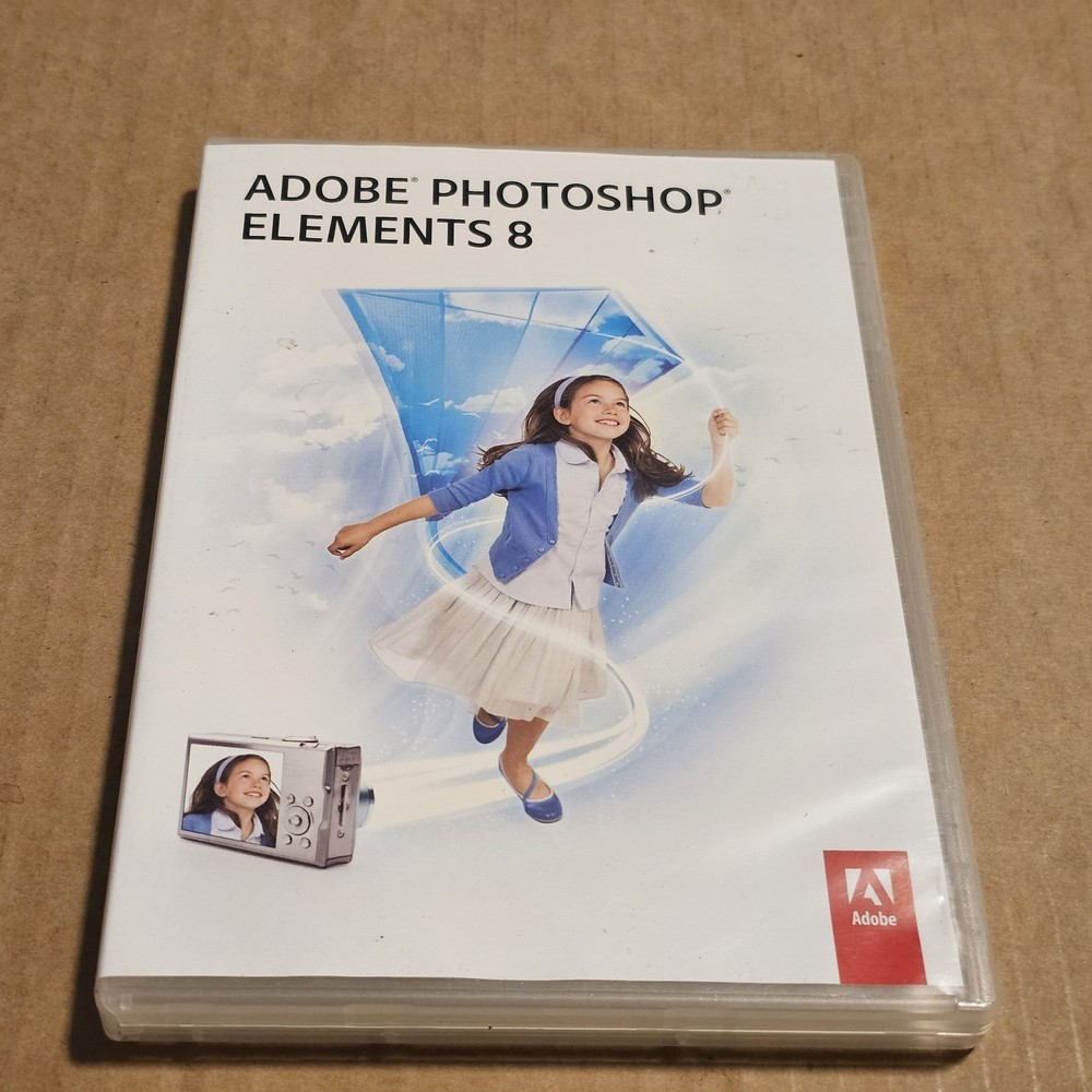 Adobe Photoshop Elements 8 PC Photo Editing Software Disc w/ Case