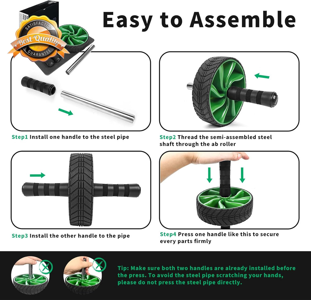 Ab Roller Wheel Core Abdominal Strength Training Home Gym Exercise Men