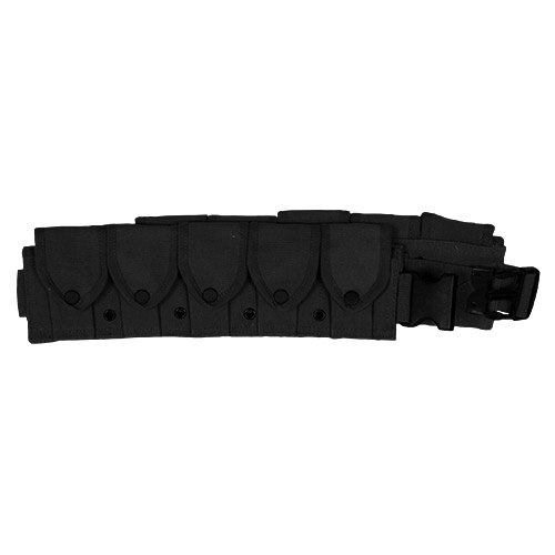 10 Pocket M1 Garand Utility Cartridge Ammo Pouch Canvas Adj Batman Belt - BLACK