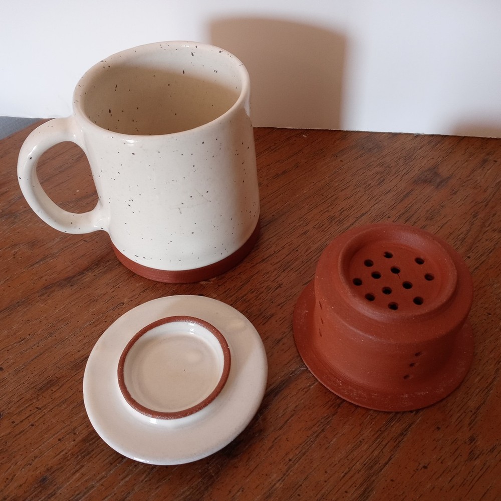 Beautiful Ceramic Tea Cup with Removable Infuser & Lid + Handle