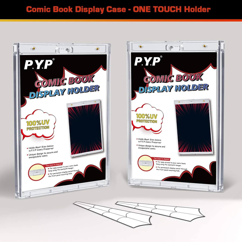2Ct Magnetic Comic-Book Display Cases - Crystal Clear One Touch Comic Book Holde
