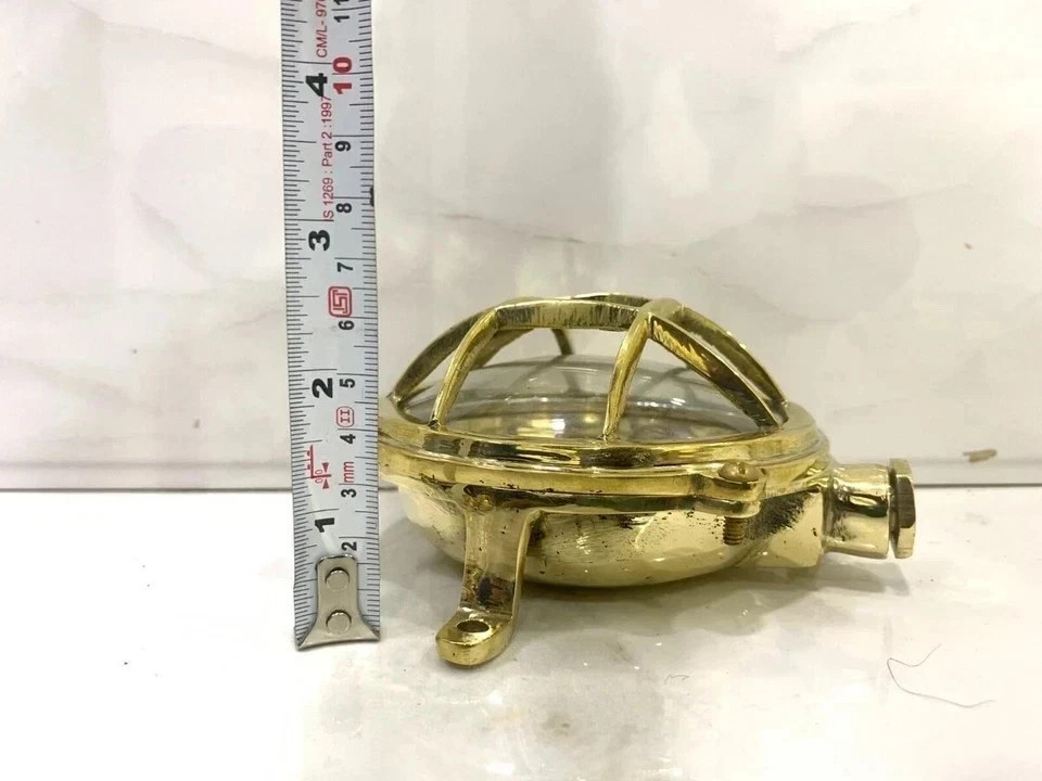 Nautical Marine Solid Brass Small Ship Bulkhead Wall Deck Antique Light 3 Pcs