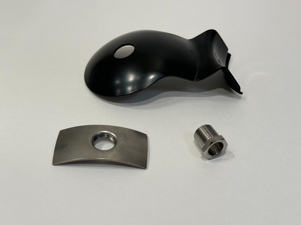 SUN SUPER TACH STEERING COLUMN CUP BRACKET, INSIDE NUT & ATTACHING CHROMED PLATE