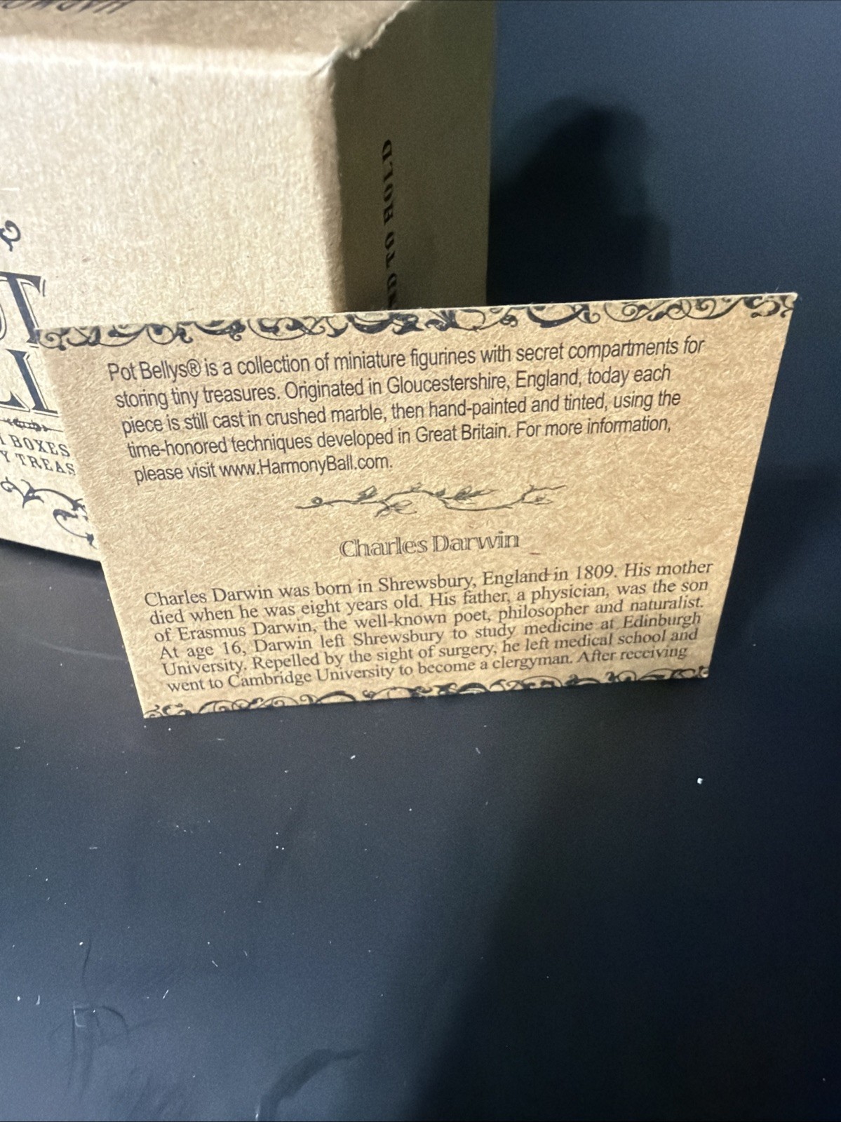 Charles Darwin Pot Belly Harmony Kingdom Retired Figurine w Box Scientist