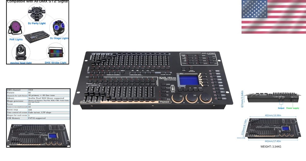 Compact Stage Lighting Controller - 1024 Channels, 60 Scenes & Real-Time Control