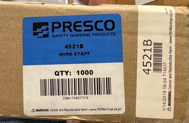 PRESCO PRODUCTS 4521B Marking Flag, Blue, Quantity 1000