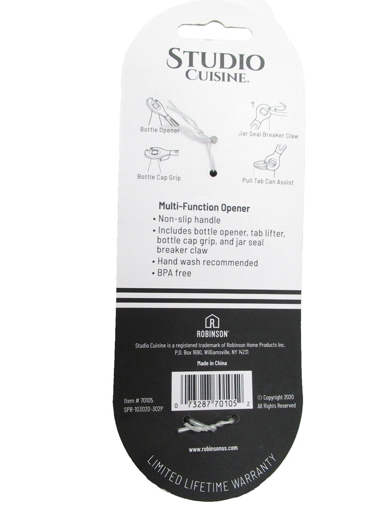 Multi Function Bottle Jar Opener tab lifter seal breaker claw non-slip handle
