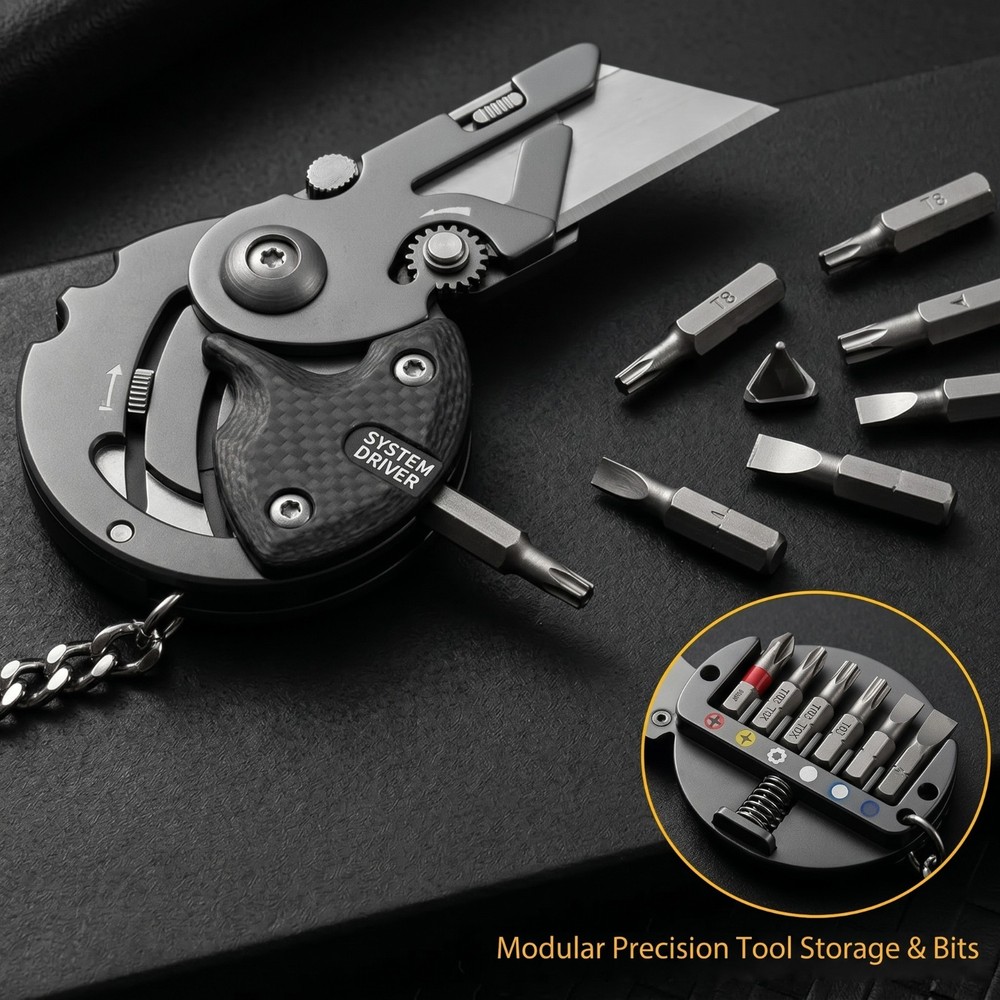 Multifunction Keychain Screwdriver | Hex Coin Folding EDC | Tool Mini Knife