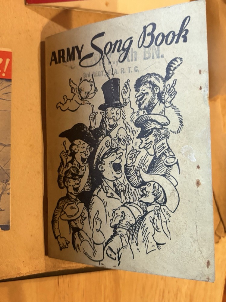 WWII US Scrap book of Robert Joseph May Photos, ID’s, Menu’s, Booklets,