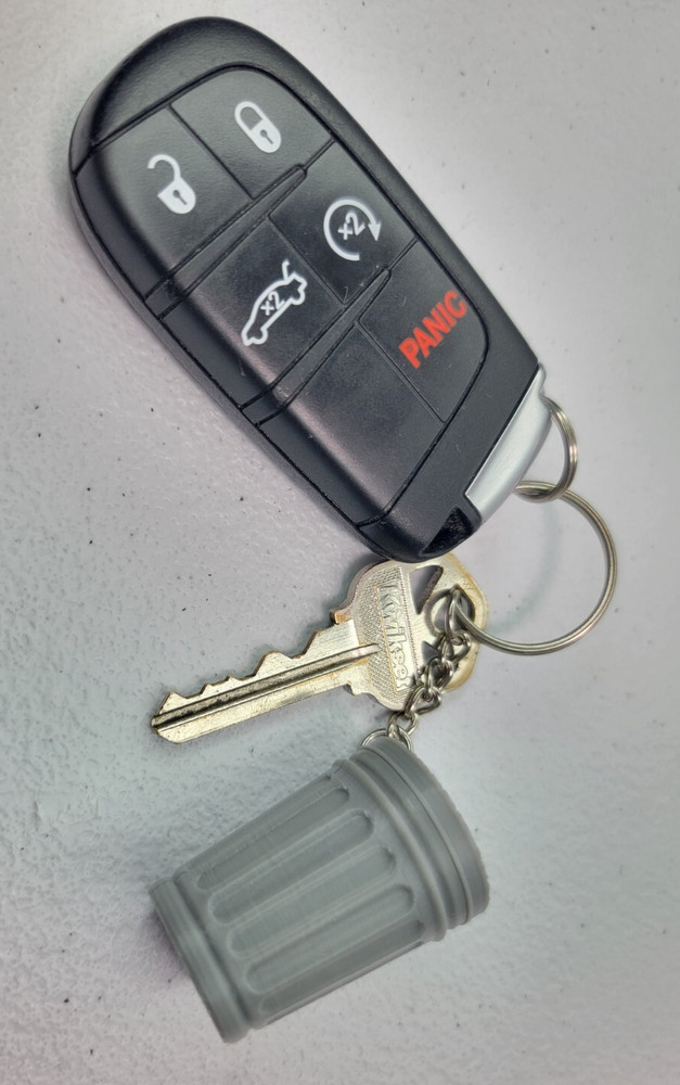 Mini Trashcan Pill Holder Secret Stash Keychain- 2 Pack