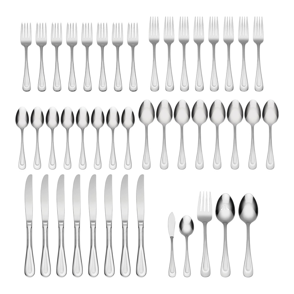Satin Sand Dune Flatware, 45 Piece, Multi