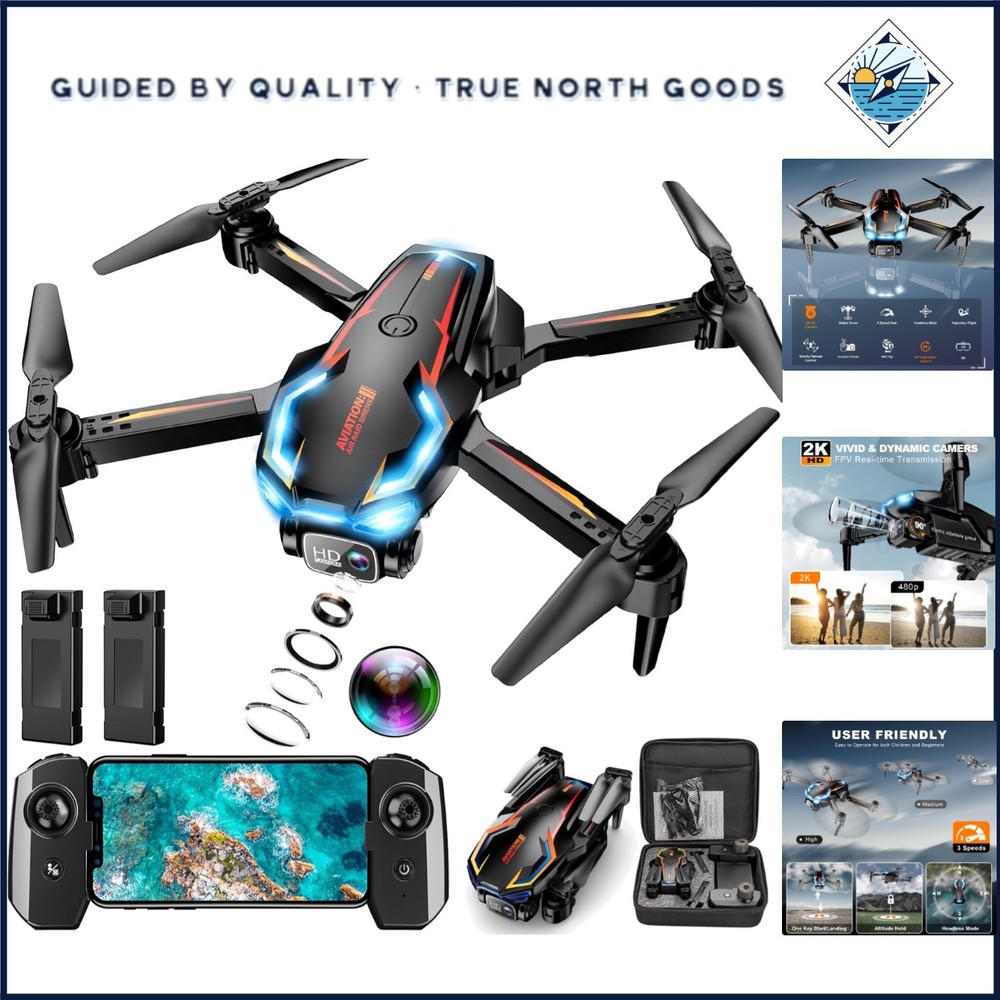 High-Performance Drone with Foldable Design, 2K Camera & Rechargeable Battery