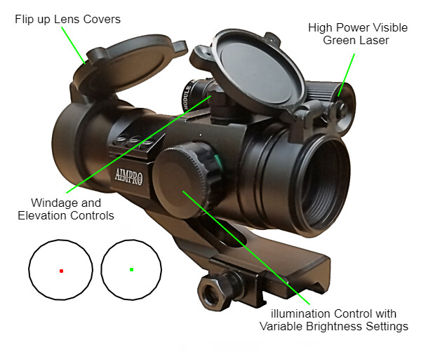 Red Dot reflex Scope with Flip to Side Magnifier Combo - Aimpro Rifle Scope