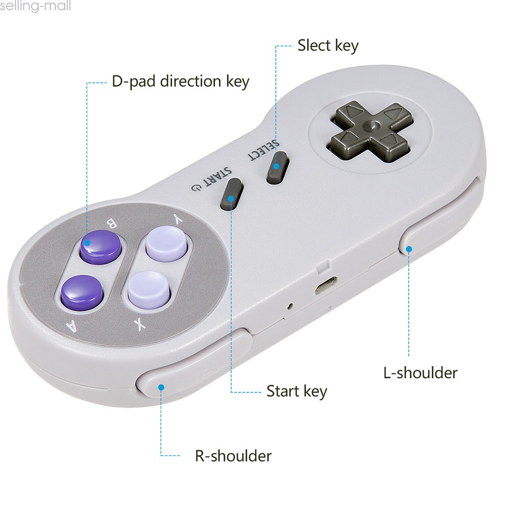 2.4G Wireless SNES Super Controller & Receiver for Windows PC MAC Raspberry Pi