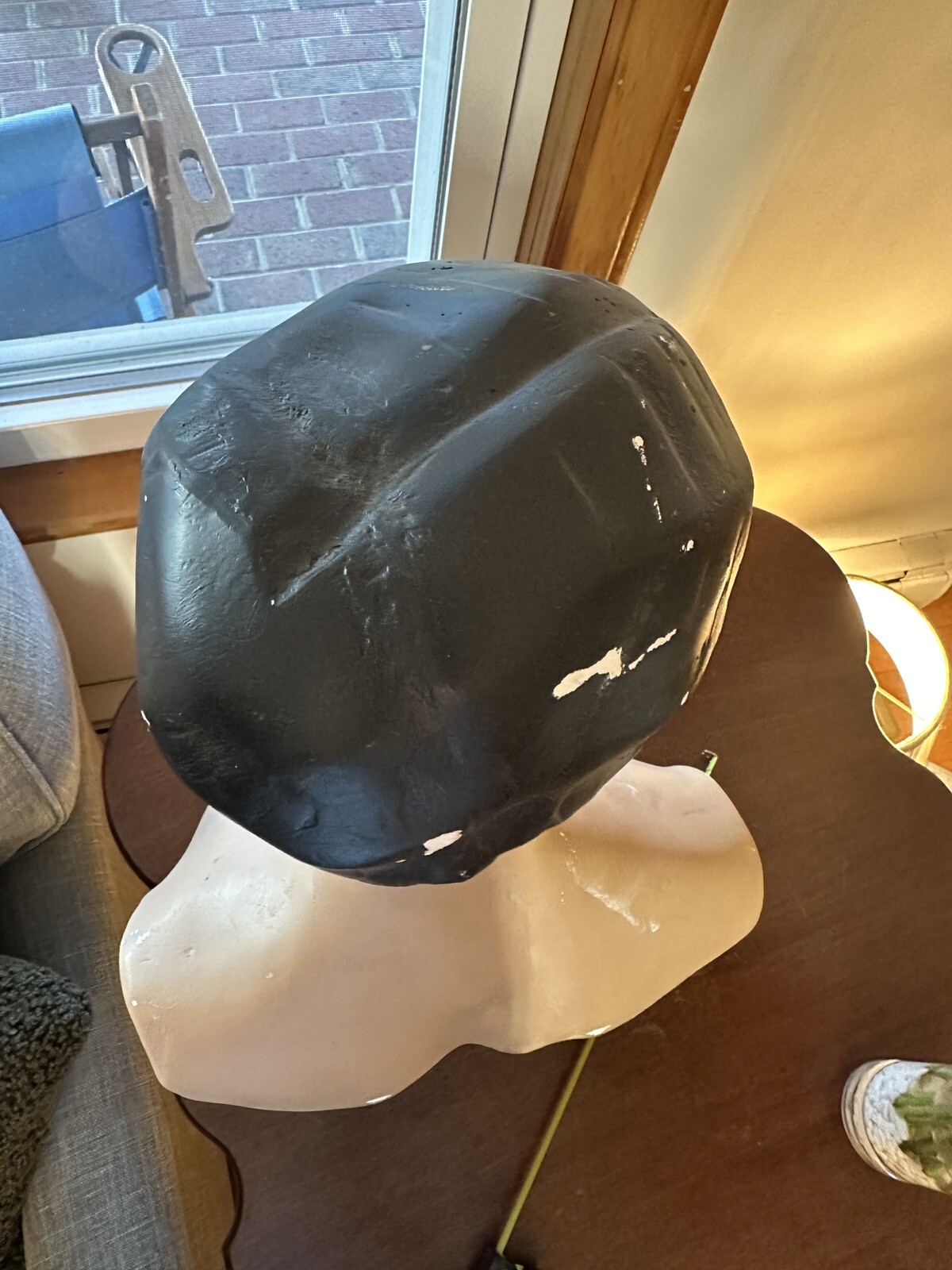 Vintage French Paris Lady Woman Hat Bust Head Champs Elysees Mannequin Plaster