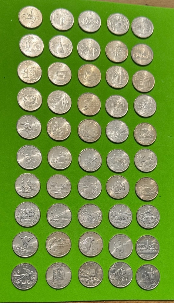 COMPLETE 100 Uncirculated State Quarters Set - D & P Mints, 1999-2008