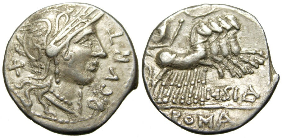 Roman Republic Q. Curtius & M. Junius Silanus AR Denarius (116-115 BC)