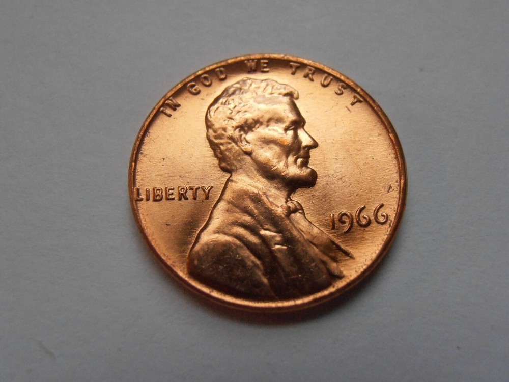 1966 P BU Lincoln Cent, (66PBG2)