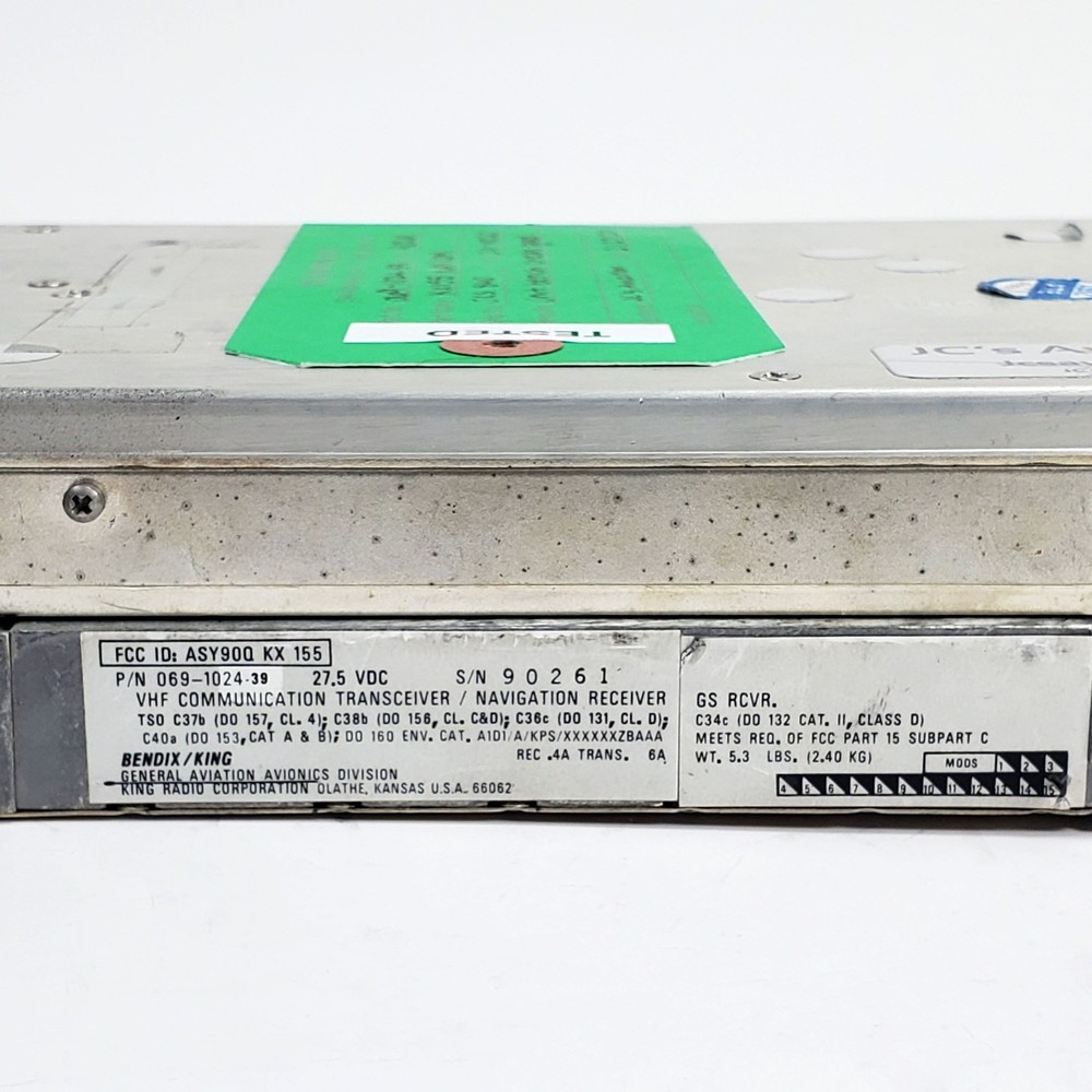 Bendix/King KX-155 Nav/Com w/ Glideslope 28V 069-1024-39 - Tested Working
