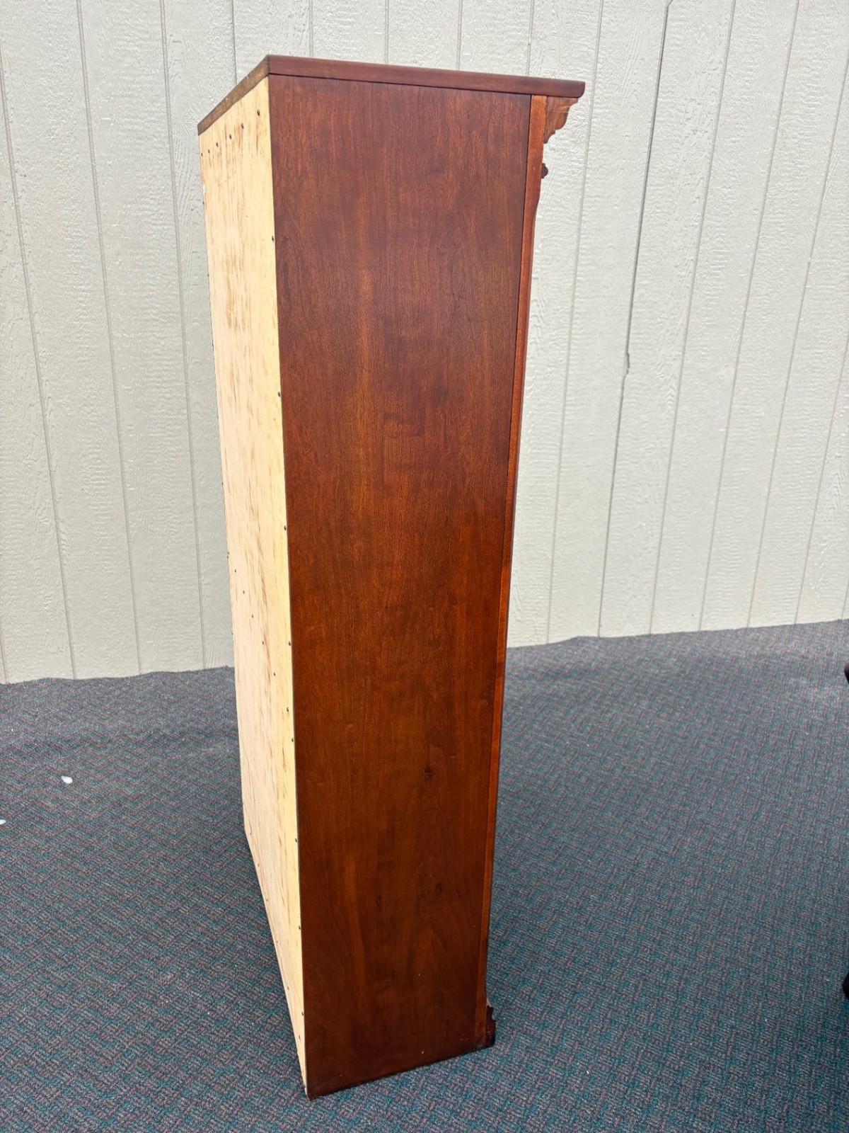 67505 Traditional Cherry Wood Bookcase with Beaded Trim Detail