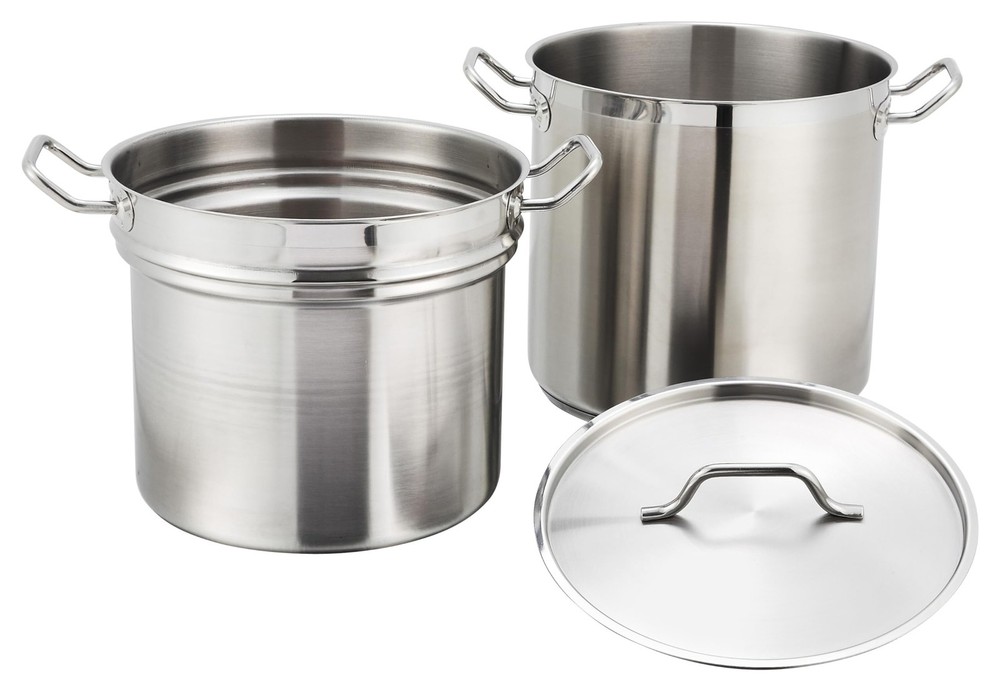 Winware Stainless 8 Quart Double Boiler with Cover