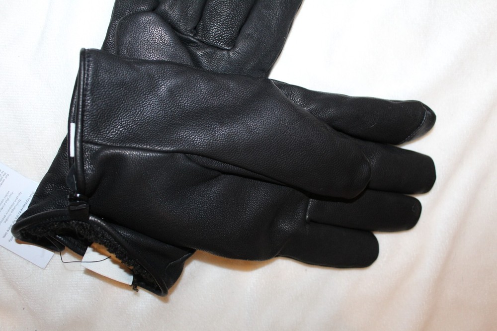 NWT Men's UGG Tech Enabled Touch Screen Button Leather Gloves XL BLACK