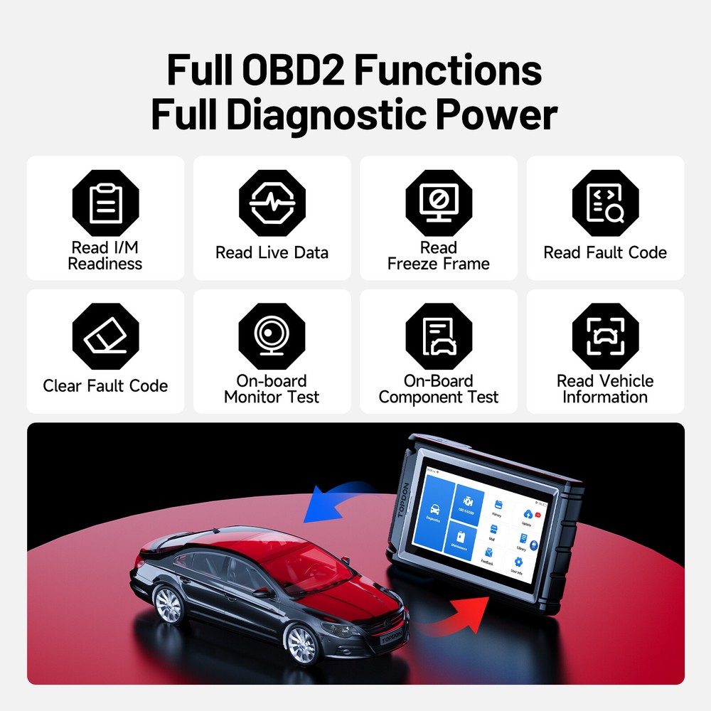 TOPDON AD800BT 2 Auto All System Diagnostic Bidirectional K!ey Coding Scanner