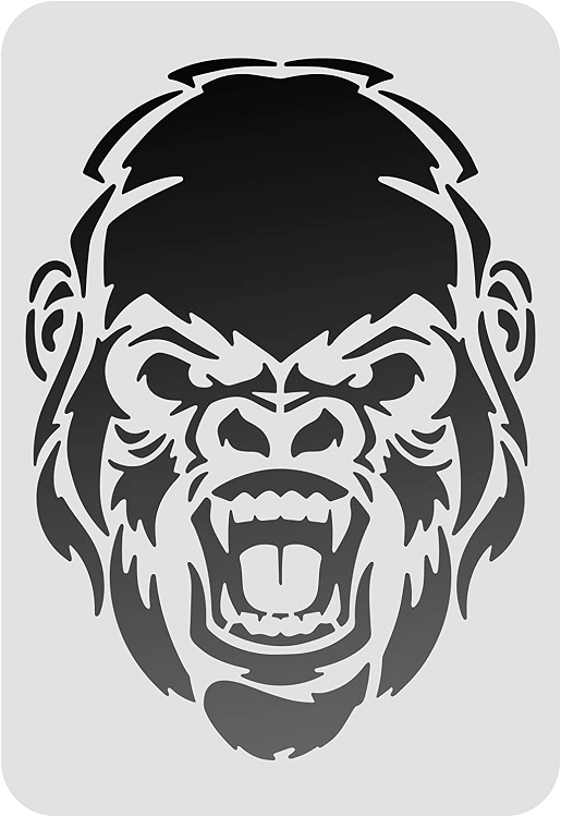 7.5"x10" Clear Plastic Stencil - Gorilla (RO220)*****