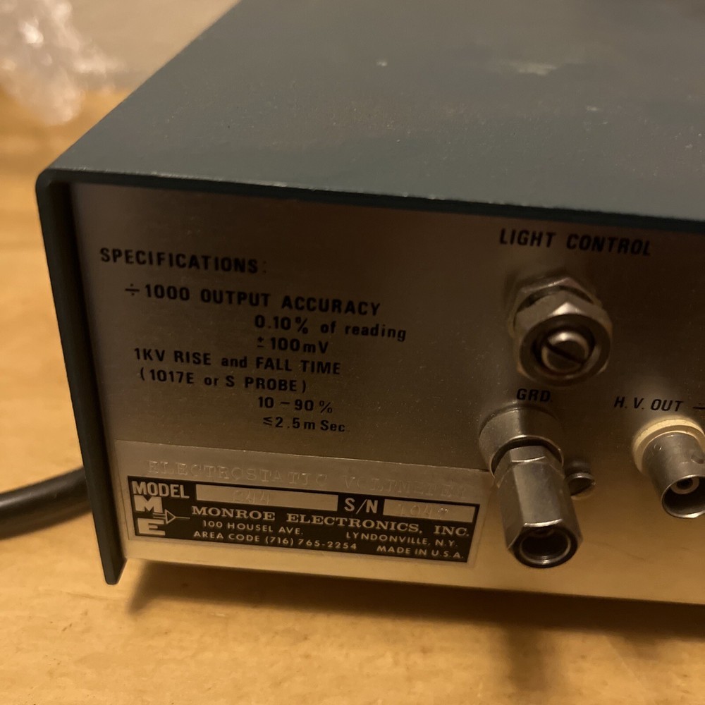 MONROE ELECTRONICS ISOPROBE ELECTROSTATIC VOLTMETER MODEL 244