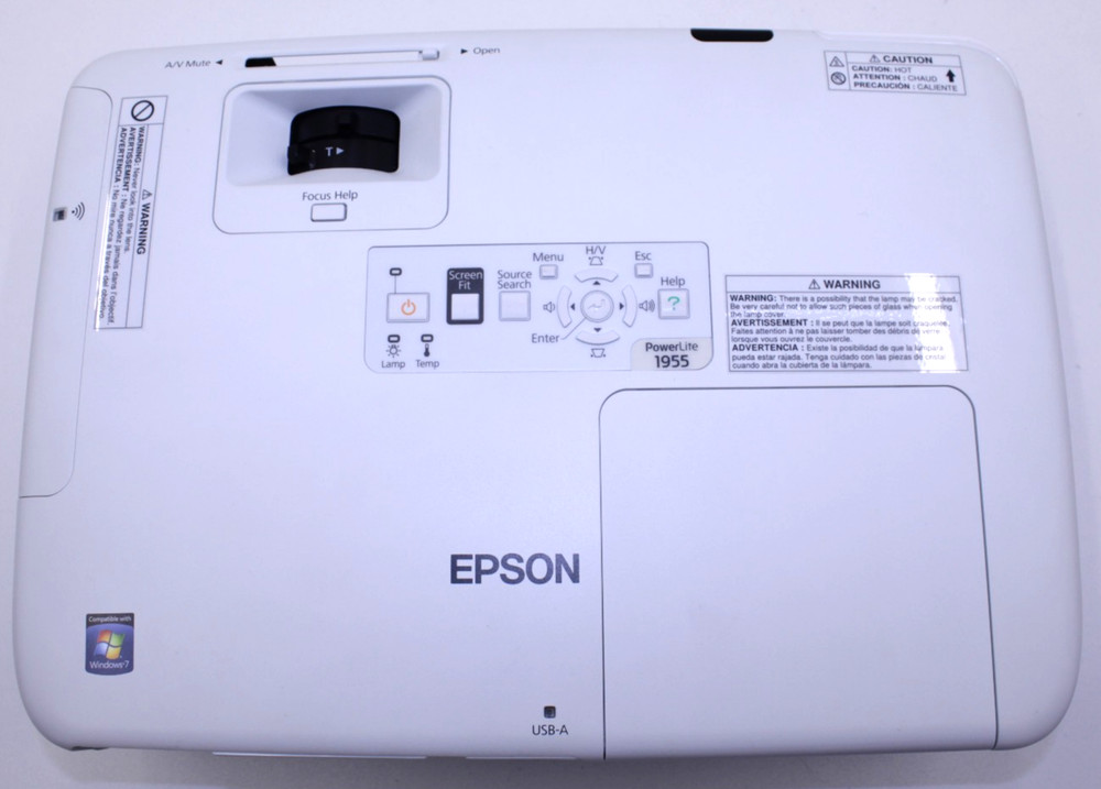 Epson PowerLite 1955 Model H490A Projector 325 Hours w/ Remote - Tested