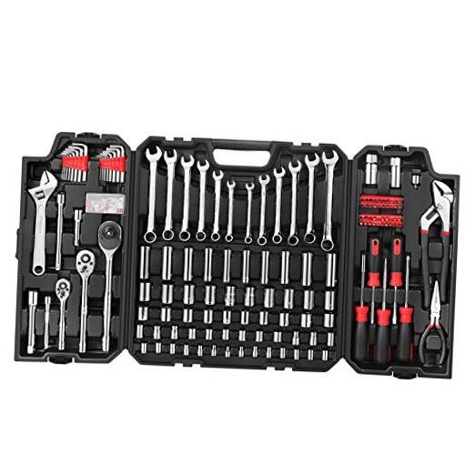 248 Pieces Mechanics General Purpose Mixed Sockets and Wrenches, Hand Tool Set
