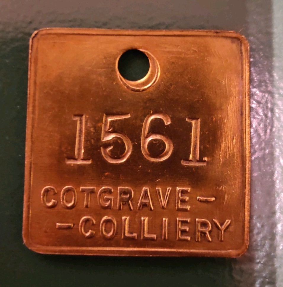 Cotgrave Colliery Pit Check Tally Token marked Cotgrave Colliery 1561