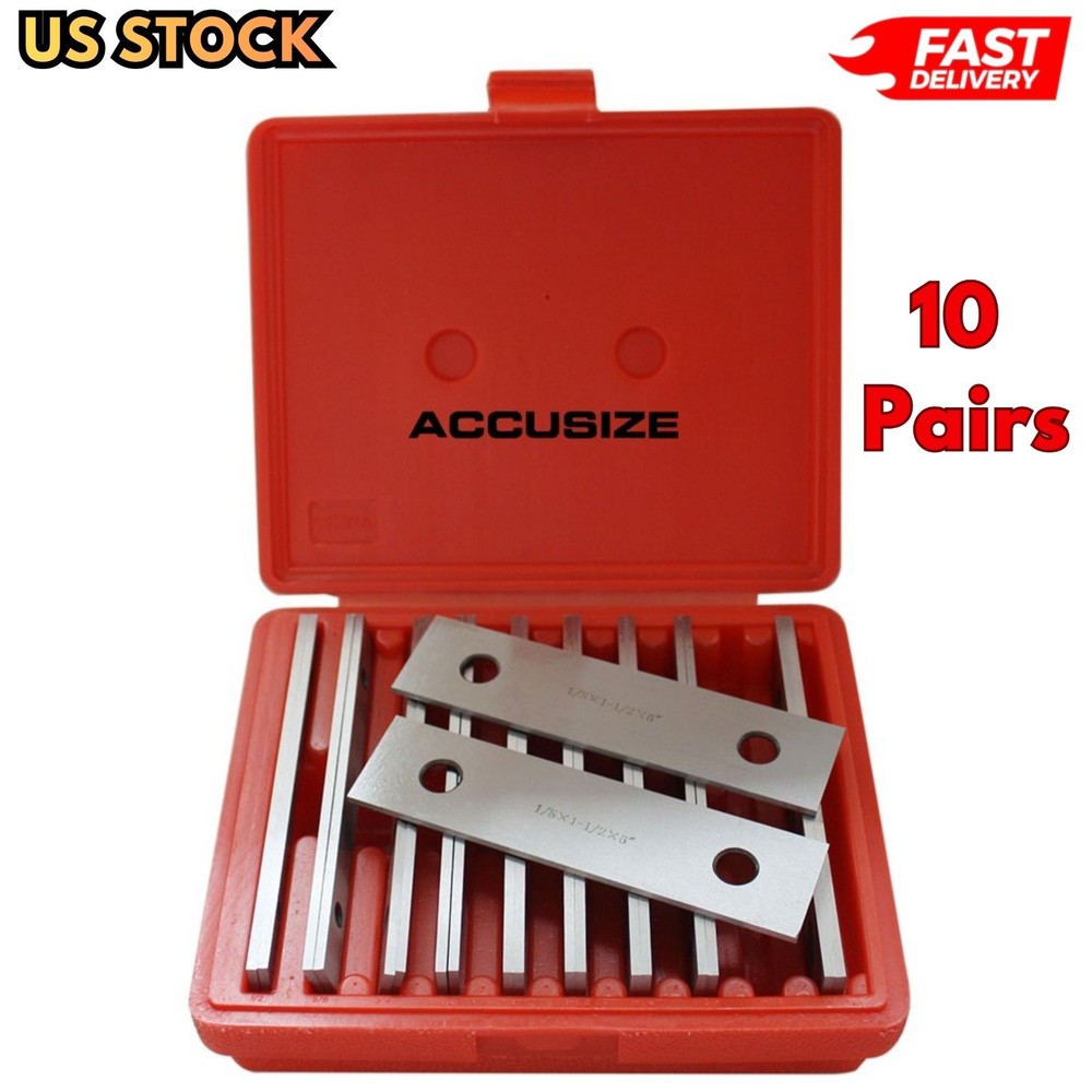 1/8'' Thickness 10 Pairs Precision Parallel Sets, 6'' Length for Machine Setup