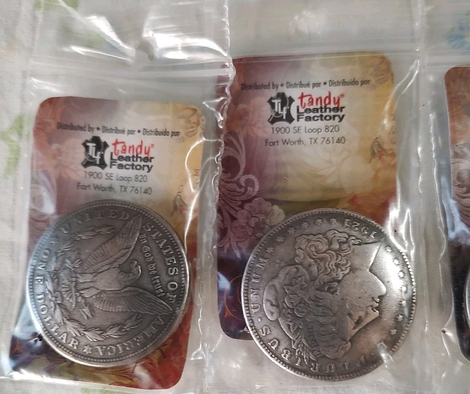 Lot of 6 Tandy Leather Factory Morgan Dollar Eagle Concho Leatherwork Crafts New