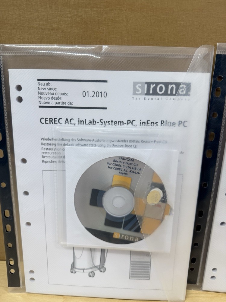 Sirona Cerec AC 3 Software disc cd Manuals installation instructions — Omnicam