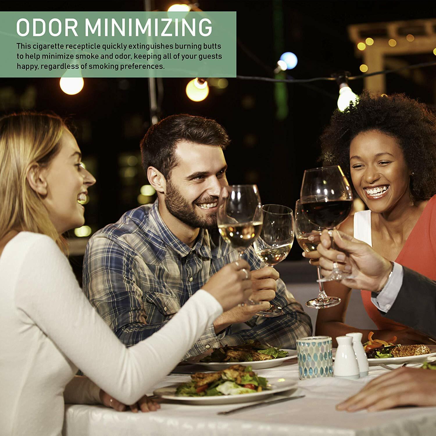 Elitra Wall Mounted Outdoor Stainless Steel Cigarette Butt Receptacle - Silver