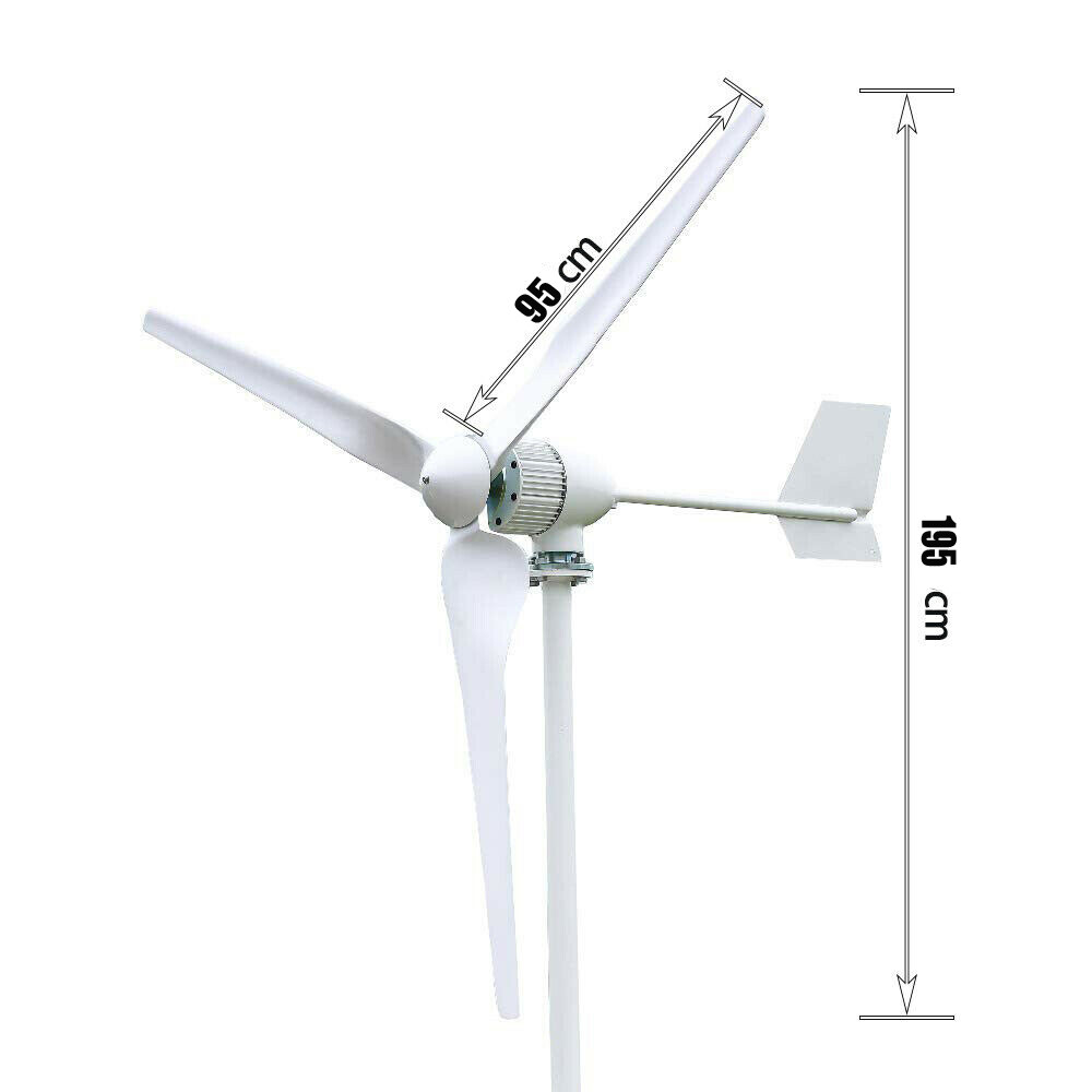 2000W Wind Turbine Generator 48V 3 Blade Wind Power Kit With MPPT Controller