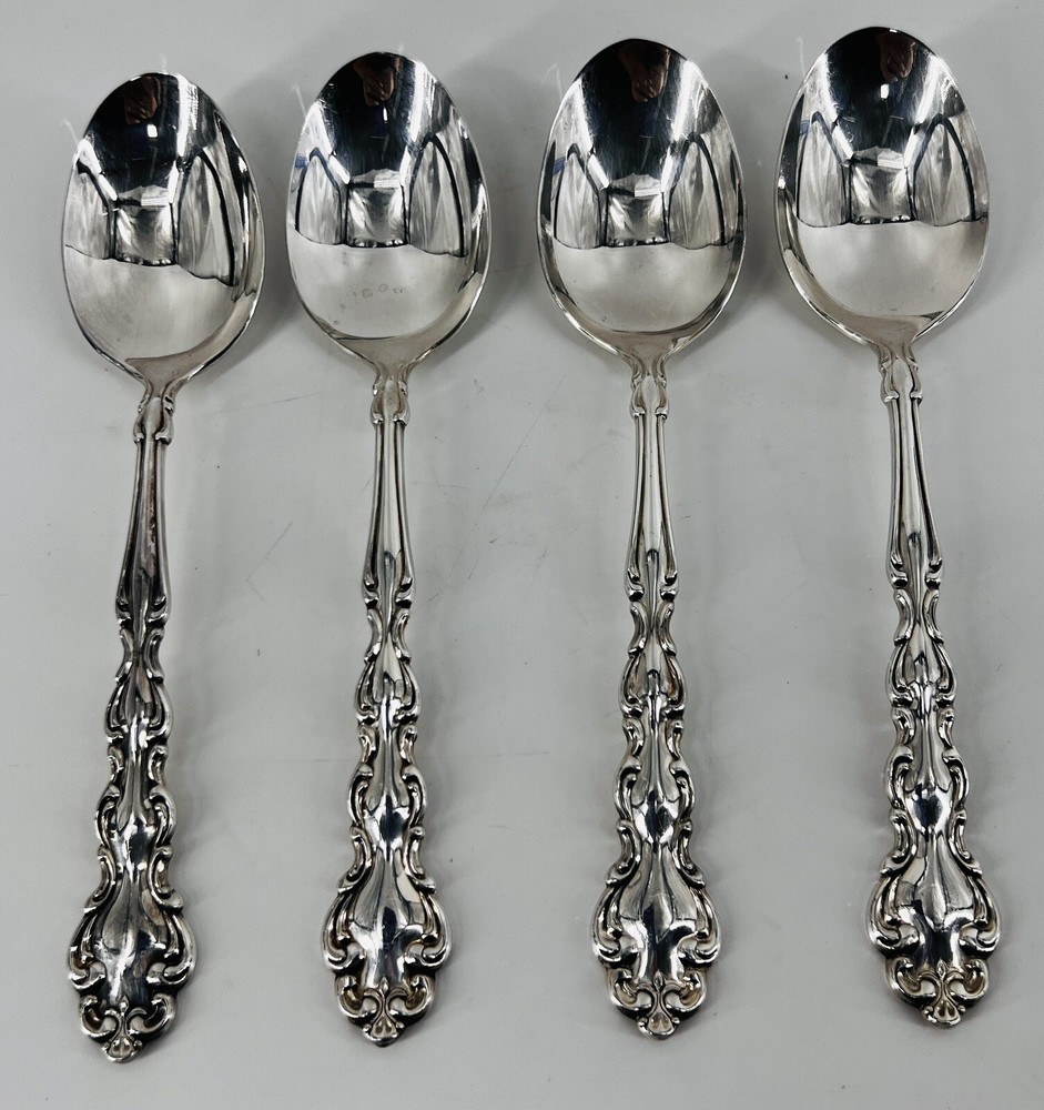 4 Tablespoons Soup Spoon Oneida Community Silverplate Silverware MODERN BAROQUE